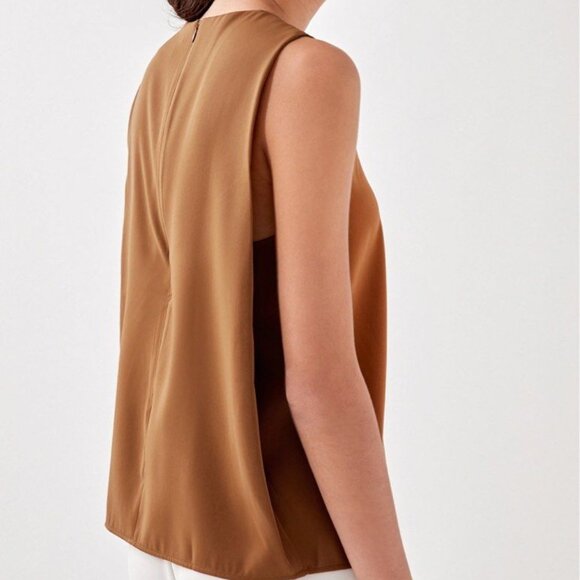 Love Bonito Anitra Drape Tank Top Brown - Picture 2 of 3